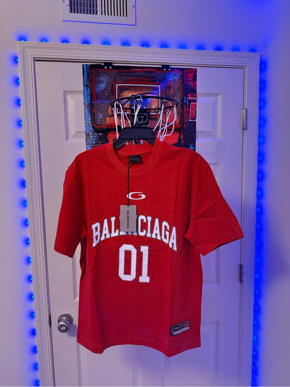 Balenciaga Red '01' Collegiate Tank-Style Shirt